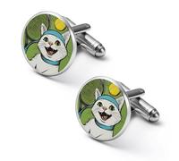 Tennis Queens Cat Shirt Cufflinks for Men Cuff Links Tie Father Husband Wedding Business 1.7cm
