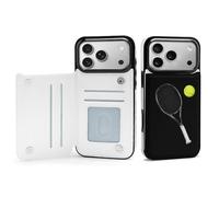 Tennis Racket And Ball Leather Wallet Case Compatible with iPhone 17/17 Air/17 Pro/17 Pro Max Printed Flip Protective Cover