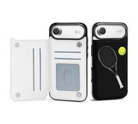 Tennis Racket And Ball Leather Wallet Case Compatible with iPhone 17/17 Air/17 Pro/17 Pro Max Printed Flip Protective Cover