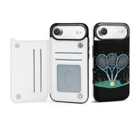 Tennis Racket And Ball Phone Case Wallet Case with Card Holder Cell Phone Cover Compatible with iPhone 17/Air/Pro/Pro Max