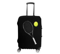 Tennis Racket and Ball Travel Luggage Case Cover Washable Suitcase Protector Funny Protective Baggage Fits 19-32 Inch