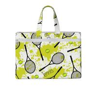 Tennis Racket,Canvas Document Bag Zipper File Tote Bag Handbag Briefcase for School Office