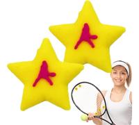 Tennis Racket Dampener - Two Piece Silicone Vibration Absorber, Professional Shock Reducer, Cartoon Face Design | Performance Accessory To Improve Skills For Professional Athlete Beginner Player