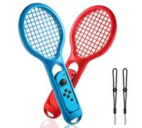 Tennis Racket for Nintendo Switch Joy Con Controller - (2 Pack) Accessories Compatible with Nintendo Switch Game Mario Tennis Aces (Blue and Red)