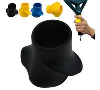 Tennis Racket Handle Cover - Anti-Slip Silicone Grip Trainer with Hand Position Guide, Reduces Wrist & Elbow Strain, Fits Tennis, Padel, Pickleball - Professional Lightweight Training Aid (Black)