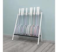 Tennis Racket Holder Badminton Racket Rack Freestanding, 18 Rack Capacity Rust-Proof Metal with Sponge Protection, Sports Equipment Storage for Home Gym Squash Court(White)