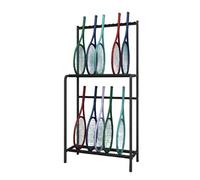Tennis Racket Holder - Stand with Compartments & Sponge Protection for Badminton Rackets, Large Display