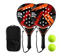 Tennis Racket Paddles: Portable Tennis Set Anti-slip Shockproof Recreational Training Paddles with Ball Carrier, Lightweight Tennis Kit, Tennis Game