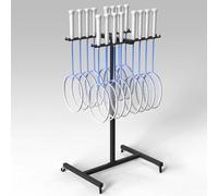 Tennis Racket Storage Rack with Wheels, Heavy-Duty Vertical Holder, Large Capacity Racquet Storage Stand for Garages, Tennis Courts, Gymnasiums, Clubs, Schools