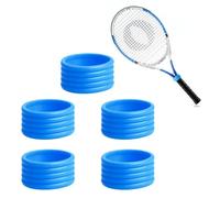 Tennis Racquet Grips Ring Tennis Racket Silicone Racquet Grip Ring Band Good Elasticity Non Slip for Tennis Badminton Squash Baseball Racquet Handle 5 PCS,Blue