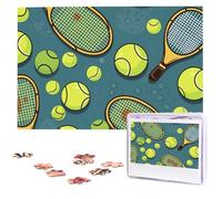 Tennis Racquets And Tennis Balls Wooden Puzzles 1000 Pieces Personalized Jigsaw Puzzle For Adults Interesting Custom Photo Puzzles Gift For Holiday Birthday Wedding Anniversay
