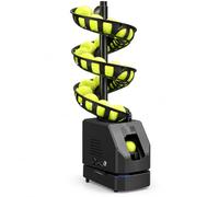 Tennis Serving Machine, Remote Control, 48° Head, 33-Ball Capacity | Seven feed tracks and adjustable throw distances support varied tennis drills, footwork and stroke practice.