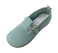 Tennis Shoes Flat Shoe for Women, Elegant Moccasin Casual Classic Single, Flat Heel, Ballerinas, Slip-On, Round Toe, Closed Women's Shoes, Casual Shoe with Floral Decoration Mint Green