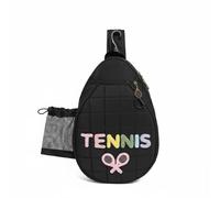 Tennis Shoulder Pack Tennis Racket Backpack Racket Bag Sports Backpack Pickleball Shoulder Bag with Padded Adjustable Shoulder Strap for Left Or Right, Black