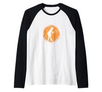 Tennis Silhouette in Brush Circle Raglan Baseball Tee