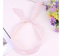Tennis Sweatband Paisley Dot Headband Rockabilly Polka Retro Wire Scarf Headband for Wireless Tartan Tennis Band Black (White, One Size)