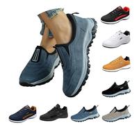 Tennis Trainer Mens Casual Shoes UK Wide Fit Wedge Trainers Lightweight Non Slip Running Sneakers Comfortable Arch Support Orthopedic Trainer Slip on Sneaker Trail Running Shoes Blue 7.5