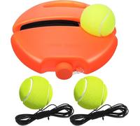 Tennis Trainer Rebounder Set, 3 Elastic Cord Balls, Single Player Practice System for Beginners, Portable Base 7.87 x 7.87 x 1.8 in 20 x 20 x 4.57 cm, Improve Coordination and Shot Targeting