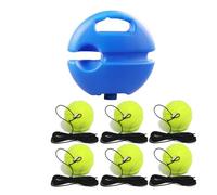 Tennis Training Rebounder Set, Single Player Fixed Base With Stringed Rebound Balls For Beginners Self Practice, Indoor Tennis Training Tool(Blue,6 Training Balls)