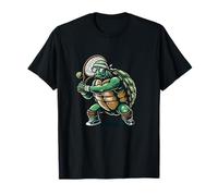 Tennis Turtle Player with Racket Retro Funny Champion T-Shirt