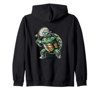 Tennis Turtle Player With Racket Retro Funny Champion Zip Hoodie