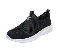 Tennisschuhe Herren Walking Schuhe Leicht Atmungsaktive Turnschuhe Fashion Outdoor Casual Netz Schuhe Fitness Running Sneaker Weich Dicke Sohle Bequeme Sportschuhe Wanderschuhe, Weiß, 13.5 UK
