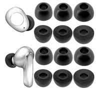 TENNMAK 12X Replacement Memory Foam Eartips for JBL Earbuds,6 Pairs,Black | Compatible with JBL Tune Buds / Tune Buds 2 / Vibe Buds / Live Beam 2 & 3 / Tour Pro 2 & 3 / Live Pro 2 Earbuds,Ear Tips