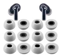 TENNMAK Replacement Memory Foam Eartips for Nothing & CMF Earbuds, 6 Pairs | Compatible with Nothing Ear / Ear (a) / Ear (3) /CMF Buds 2 & 2a / 2 Plus/CMF Buds Pro & Pro 2 / CMF Buds Earbuds Earpad,Gray