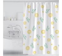 Tennove Shower Curtain 200x200cm Fruit Lemon Bathroom Curtain Waterproof Thick Polyester Fabric Long Shower Curtain Washable Bathtub Curtain with Hooks, Weighted Hem, White