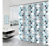 Tennove Shower Curtain Mould Resistant Geometric 240x200cm Drop Bathroom Curtain Waterproof Polyester Fabric Wet Room Bathtub Shower Curtain,Weighted Hem,Quick Dry