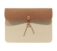 TENOC Durable A4 File Folder, Felt Document Holder, Envelope Style Portfolio with Leather Trim & Button Closure for Office & School (Dual-Color)