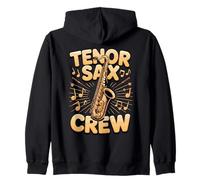 Tenor Sax Crew Saxophone Player Zip Hoodie