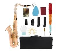 Tenor Saxophone Brass Gold Lacquer B-Flat Sax With Case Reed Accessories Rose Gold/Black Gold Key Saxophone (Color : Rose gold)