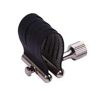 Tenor Saxophone Ligature, Premium Leather Sax Accessory with Single Screw for Easy Adjustment - Compatible with Bakelite Mouthpiece for Tenor Sax (Black)