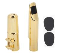 Tenor Saxophone Mouthpiece Brass Metal with Cap B Flat, Durable Woodwind Accessory - Bright Timbre, Ergonomic Design, Ideal for Beginners and Professionals