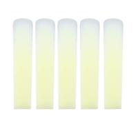 Tenor Saxophone Reeds Set, 5Pcs 2.5 Bb Resin Tenor Sax Reeds with Plastic Box for Beginners Professionals, Made from Resin and ABS (Yellow)