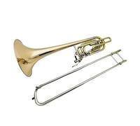 Tenor Trombone In B Flat Bb F Trombone Two Piston Phosphor Bronze Brass Plated Musical Instrument With Case