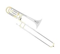 Tenor Trombone In B Flat Bb Tone Tenor Trombone Brass Plated With Silver And Gold Dual Tone Instrument Kit