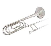 Tenor Trombone In B Flat Professional Bb F Tenor Trombone Musical Instruments Nickel Plated Finish Gold Brass With Case(Type3)