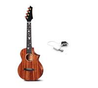 Tenor Ukelele High Gloss AAA Solid Mahogany Acoustic String Instruments Hawaii Mini Guitar With Pickup Ukulele Starter Kit(23 RED Pickup)