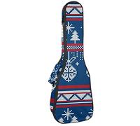Tenor Ukulele Gig Bag Waterproof Ukulele Case Padded Backpack, Great for Soprano Concert (21/23/24 in) Christmas Tree Knitting