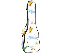 Tenor Ukulele Gig Bag Waterproof Ukulele Case Padded Backpack, Great for Soprano Concert (21/23/24 in) Cute White Duck in the Pond