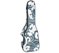 Tenor Ukulele Gig Bag Waterproof Ukulele Case Padded Backpack, Great for Soprano Concert (21/23/24 in) Traditional Style Aquatic River Storm