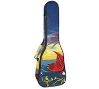 Tenor Ukulele Gig Bag Waterproof Ukulele Case Padded Backpack, Great for Soprano Concert (21/23/24 in) National Tide Butterfly Feather