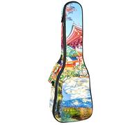 Tenor Ukulele Gig Bag Waterproof Ukulele Case Padded Backpack, Great for Soprano Concert (21/23/24 in) Beautiful Japan Byodo Temple Natural Scenery