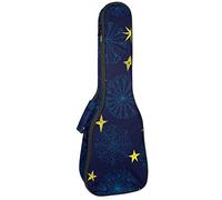 Tenor Ukulele Gig Bag Waterproof Ukulele Case Padded Backpack, Great for Soprano Concert (21/23/24 in) Hand Drawn Snow Flake & Stars