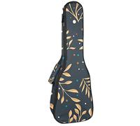 Tenor Ukulele Gig Bag Waterproof Ukulele Case Padded Backpack, Great for Soprano Concert (21/23/24 in) Trendy Floral Leaves