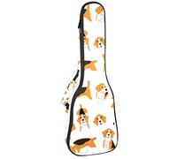 Tenor Ukulele Gig Bag Waterproof Ukulele Case Padded Backpack, Great for Soprano Concert (21/23/24 in) Beagle Dog Action