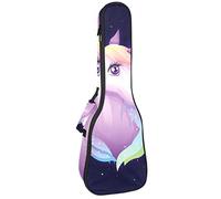Tenor Ukulele Gig Bag Waterproof Ukulele Case Padded Backpack, Great for Soprano Concert (21/23/24 in) Pink Fairy Unicorn Star Night Blue Magic
