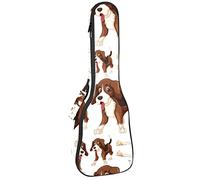 Tenor Ukulele Gig Bag Waterproof Ukulele Case Padded Backpack, Great for Soprano Concert (21/23/24 in) Beagle Dog